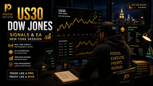 South African trader running US30 Dow Jones signals and EA during New York session | PMotive