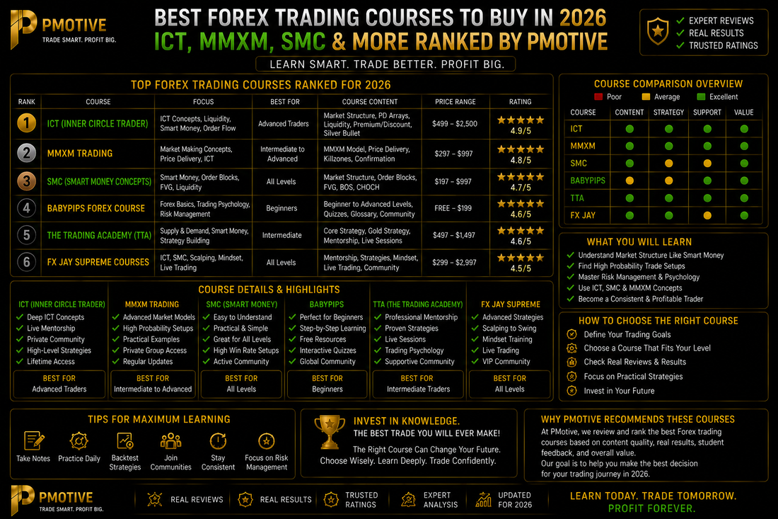 Best Forex Trading Courses to Buy in 2026 — ICT, MMXM, SMC & More Ranked by PMotive | PMotive