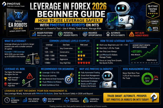 Leverage in Forex 2026 Beginner Guide — How to Use Leverage Safely With PMotive EA Robots on MT5