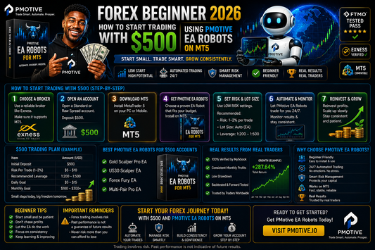 Forex Beginner 2026 — Start Trading With $500 Using PMotive EA Robots on MT5