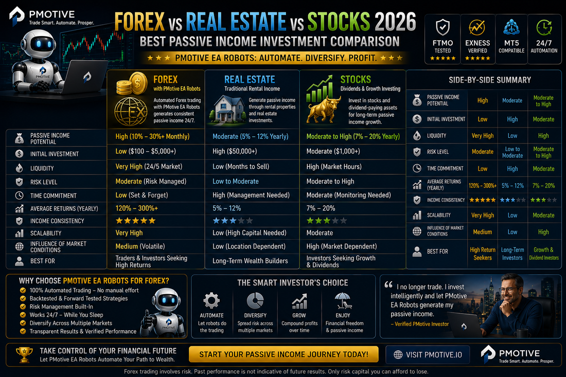 Forex vs Real Estate vs Stocks 2026: Which Wins for Passive Income?