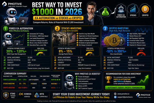 Best Way to Invest $1,000 in Forex 2026: EA Automation vs Stocks vs Crypto