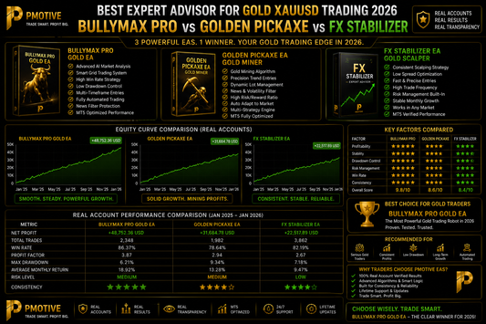 Best Expert Advisor for Gold XAUUSD Trading 2026 — BullyMax Pro vs Golden Pickaxe vs FX Stabilizer | PMotive