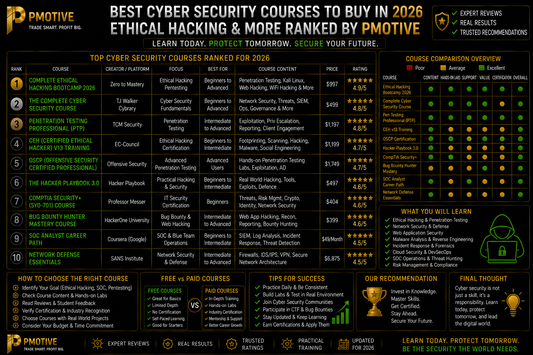 Best Cyber Security Courses to Buy in 2026 — Ethical Hacking & More Ranked by PMotive | PMotive
