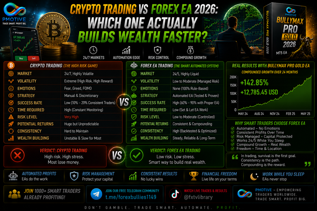 Crypto Trading vs Forex EA 2026: Which One Actually Builds Wealth Faster? | PMotive