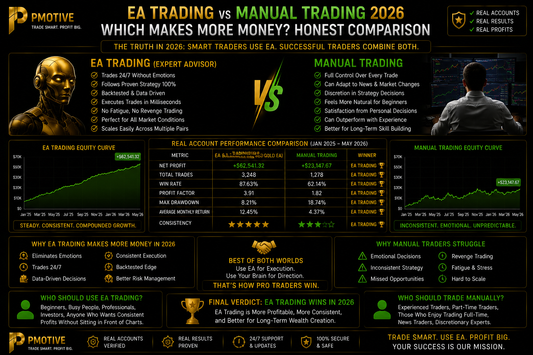 EA Trading vs Manual Trading 2026 — Which Makes More Money? Honest Comparison | PMotive