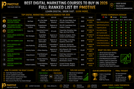 Best Digital Marketing Courses to Buy in 2026 — Full Ranked List by PMotive | PMotive