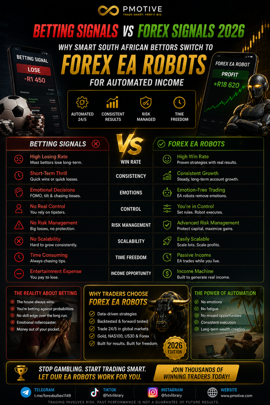 Betting signals vs forex signals 2026 — why smart South African bettors switch to forex EA robots for automated income | PMotive