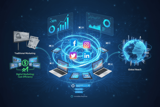 Key Benefits of Digital Marketing for Modern Businesses 2026 — SEO Social Media Email Paid Ads Growth | PMotive