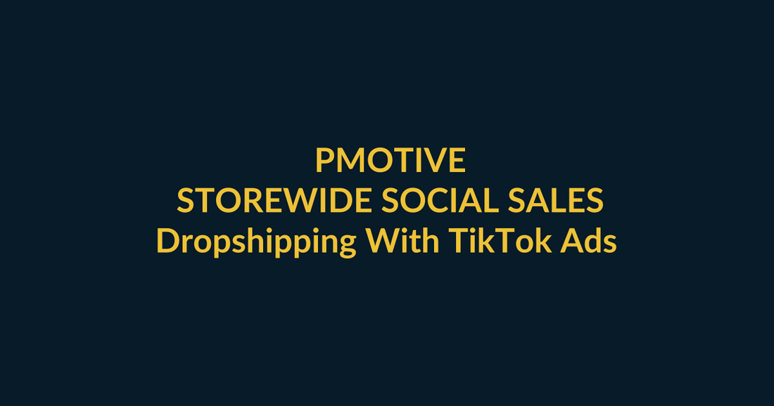 Dropshipping With TikTok Ads Course PMotive buyer guide for store owners focused on a TikTok-paid-traffic testing workflow, with social proof, product fit and checkout CTA