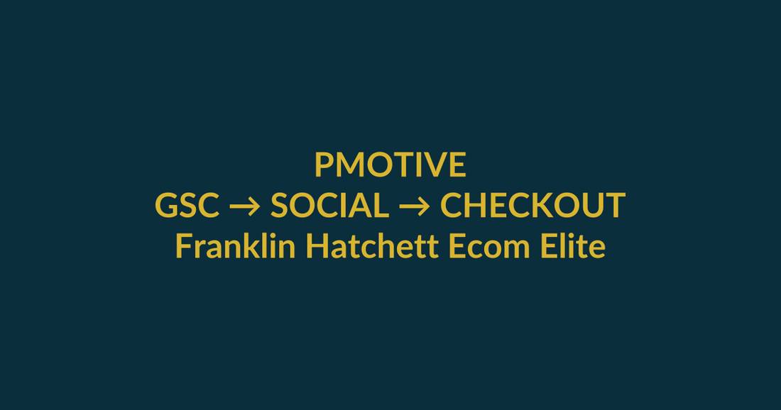 Franklin Hatchett Ecom Elites 2.0 high-intent search guide for best dropshipping guides 2026, linking PMotive social verification to website checkout