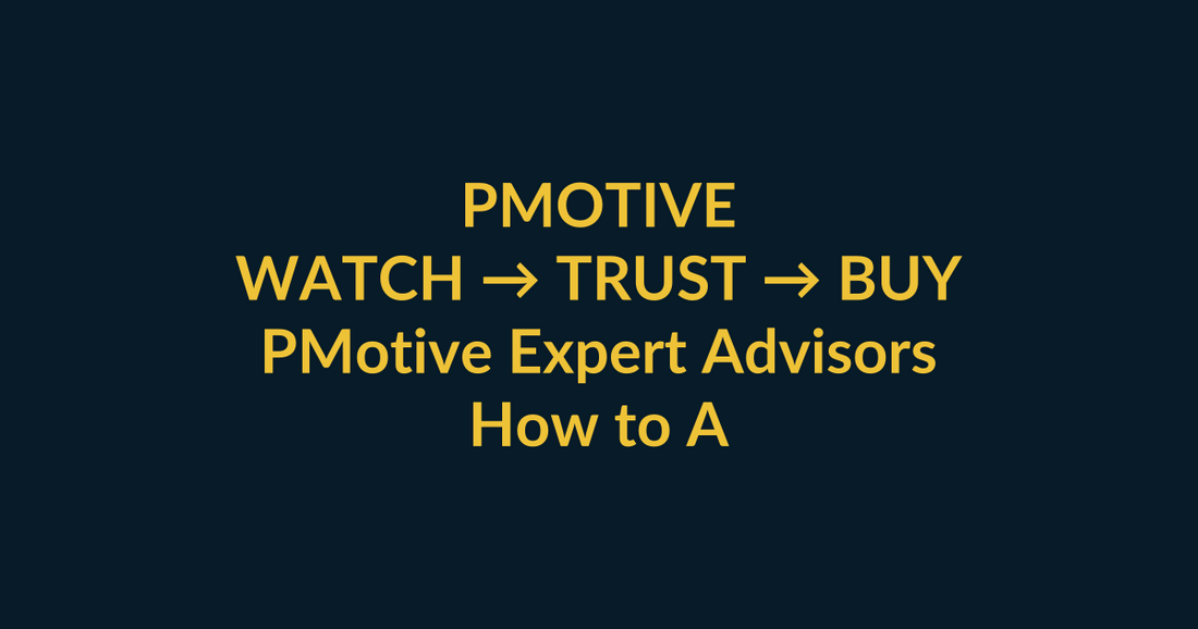 PMotive Expert Advisors watch-to-buy guide using YouTube video proof and a direct PMotive website checkout path