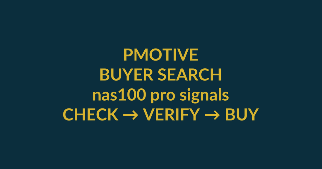 Pro Signals Lifetime Access buyer guide for the search query nas100 pro signals, showing PMotive product verification and checkout path