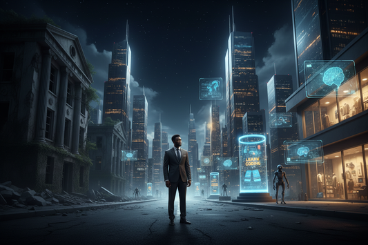 Entrepreneur commanding AI-powered income streams from a premium digital command center in 2026 | PMotive