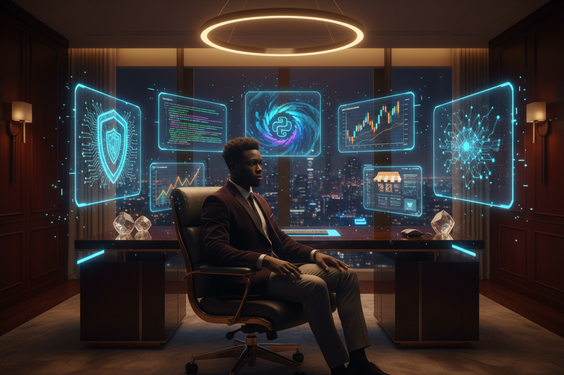 Professional choosing between traditional career and AI-powered digital income opportunity in 2026 | PMotive
