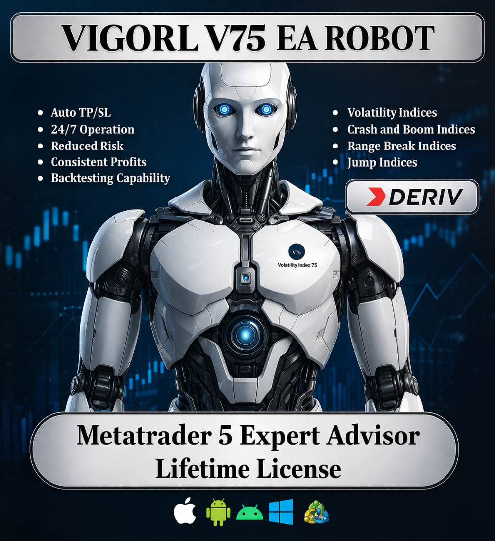 VigoRL V75 EA for Deriv MT5 synthetic indices trading