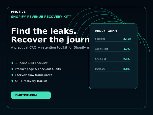 Shopify Revenue Recovery Kit by PMotive - CRO and retention toolkit